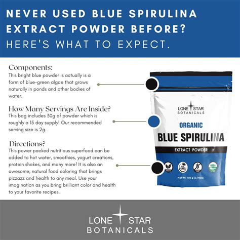 Blue Spirulina Powder 30g Lone Star Botanicals