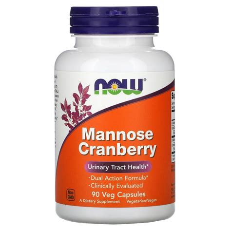 Купить Now Foods Mannose Cranberry 90 Veg capsules цена Нау Фудс