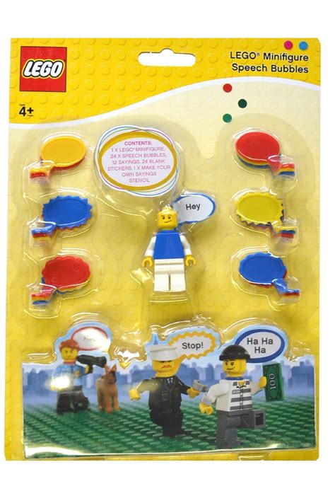 Lego Mini Figure Speech Bubbles Set Blue Top Figure With Speech