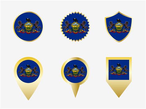 Vector flag set of Pennsylvania, US state 22822608 Vector Art at Vecteezy