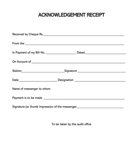 15 Free Acknowledgement Receipt Templates Word Pdf Printable 30 Best