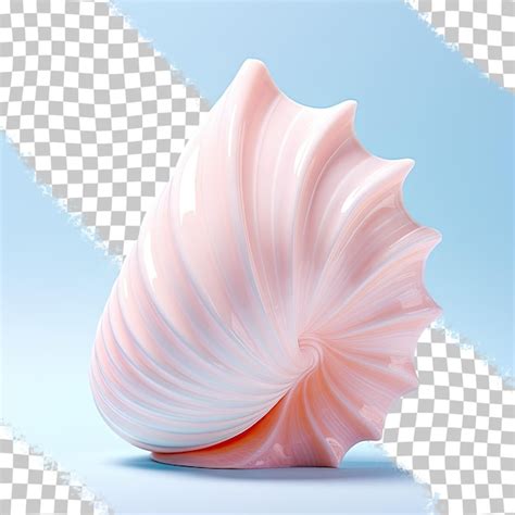 Premium PSD | A pink shell with a white shell on the bottom.