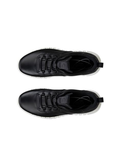 Mens Ecco® Gruuv Leather Sneaker Black