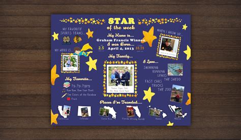 Star of the Week Poster Custom Star of the Week Preschool