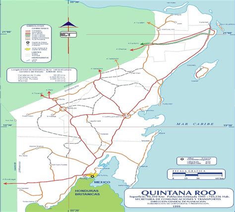 Quintana Roo road map 1999 - Full size | Gifex