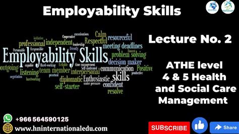 Employability Skills Lecture No 02 ATHE Level 4 5 Health And Social