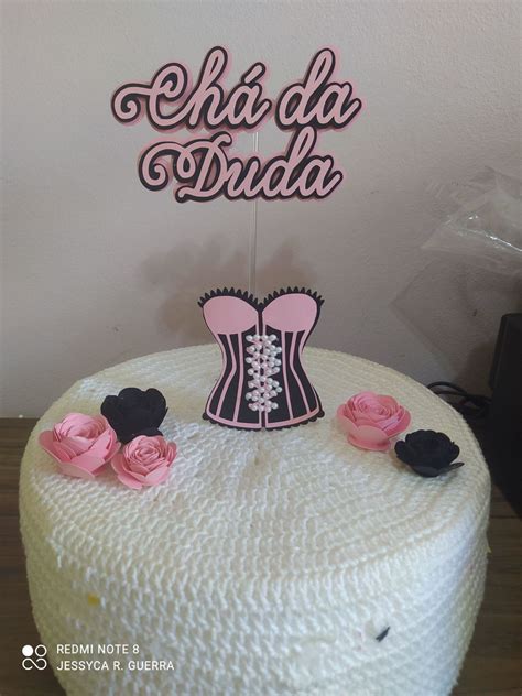 Arquivo De Corte Topo De Bolo Ch De Lingerie Preto Rosa Elo
