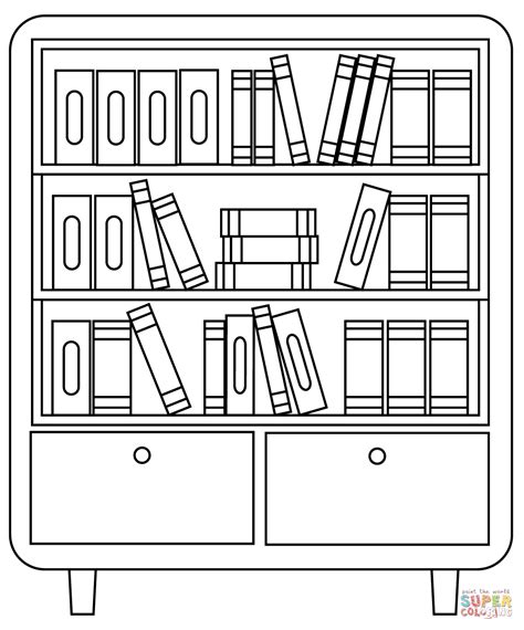 Bookshelf Coloring Page Free Printable Coloring Pages