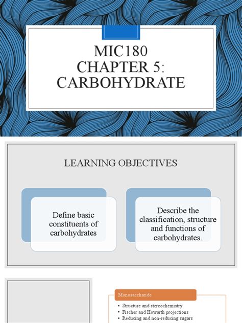 Mic180 Chapter 5 Carbohydrate Edited Pdf Carbohydrates