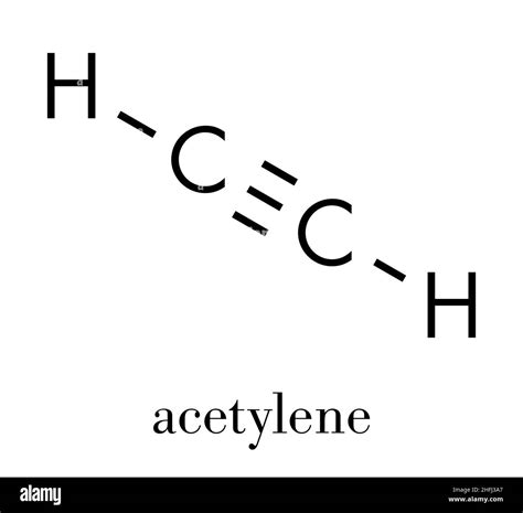 Acetylene Ethyne Molecule Used In Oxy Acetylene Welding Skeletal