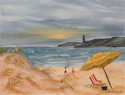 Watercolor Paintings - Art by Derek McCrea: beach oil painting