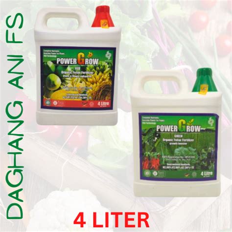 Power Grow Organic Foliar Fertilizer Gallon Red And Green By Dynapharm