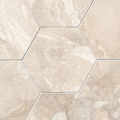 Queen Beige Tumbled Marble Hex Wall And Floor Tile 12 In Tile