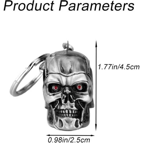 Porte Clés En Forme De Tête De Mort Métallique Brillant Pour Clé De