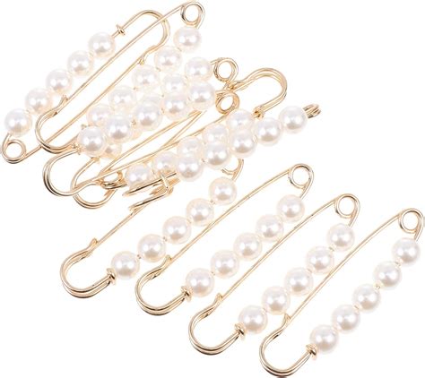 Amazon ARTIBETTER 10 Pcs Heavy Duty Safety Pins With Pearl