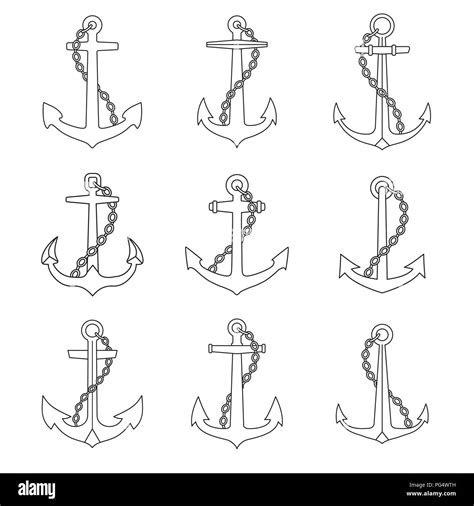 Ship Anchor And Chain Stock Vector Images Alamy