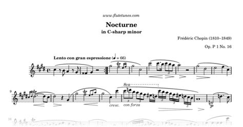 Nocturne No 20 In C Sharp Minor F Chopin Free Flute Sheet Music