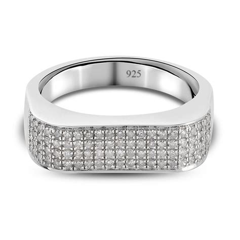 Diamant Herren Ring 925 Silber Platin Überzug SHOPLC