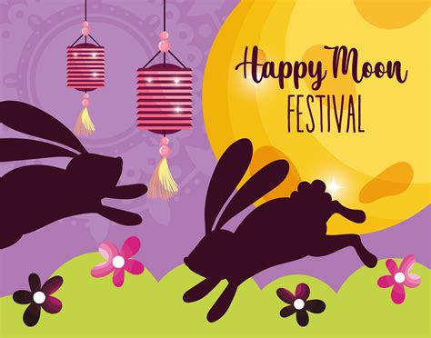 Rabbit Happy Moon Festival Image 2056118 Vector Art At Vecteezy