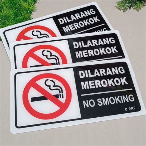 Jual PAPAN AKRILIK Label Sign No Smoking Sign Lambang Dilarang Merokok