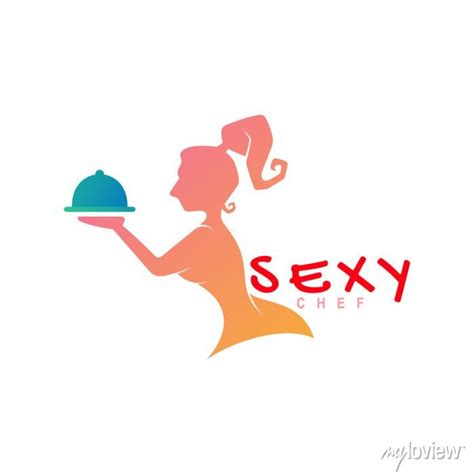 Chef Girl Logo With Restaurant Design Sexy Girl Logos Wall Mural