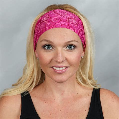 Yoga Headband Pink Fitness Headband Running Headband Workout Etsy