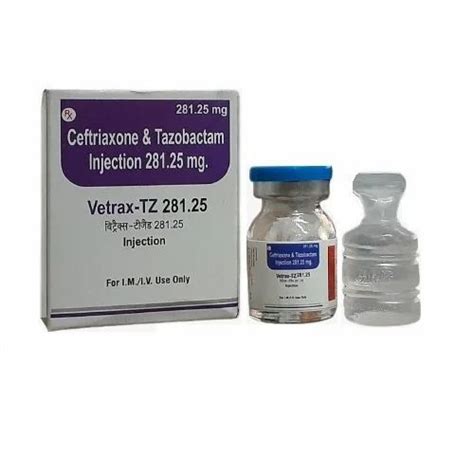 Vetrax Tz Ceftriaxone Mg Tazobactam Mg Injection Mg At