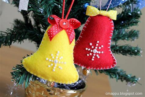 колокольчики из фетра | Рождественские украшения из фетра ...