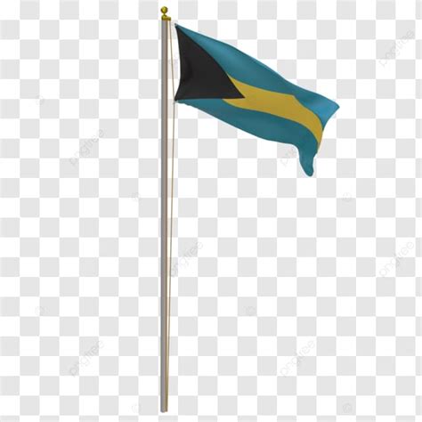 Bahamas Flag Waving With Post Transparent Bahamas Flag Waving With