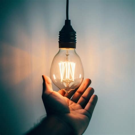 Premium AI Image A Hand Holds A Light Bulb That Says Vi On It