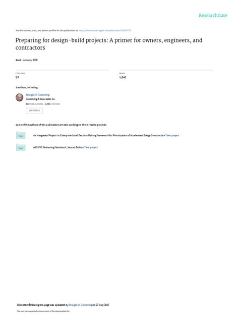Preparing For Design-Build Projects: A Primer For Owners, Engineers, and Contractors | PDF ...
