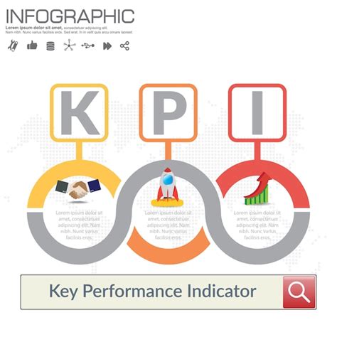 Concept De Kpi Infographie Avec Des Icônes De Marketing Vecteur Premium