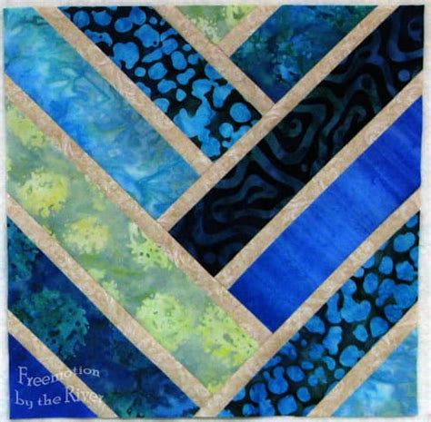 Broken Herringbone Quilt Block Freemotion By The River