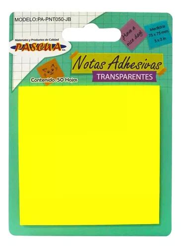 Block Notas Adhesivas Transparentes Pascua 3x3 In 50 Hojas Color Neon