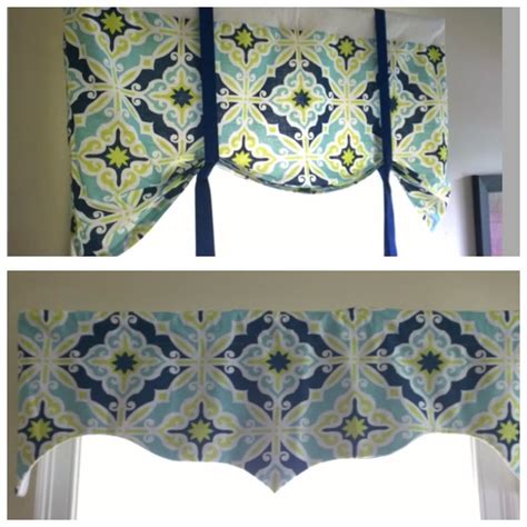 Blue Tie Up Valance Lined Tie Up Valanceblue Navy Green