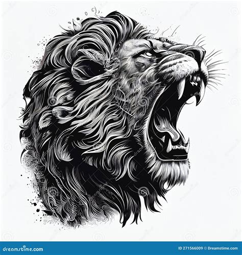 Roaring Lion Tattoo Drawing