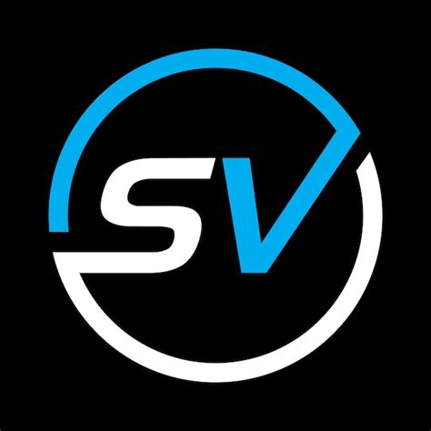 Création de logo de lettre SV sur fond noir Modèle vectoriel de ...