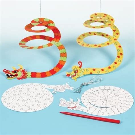 Spiral Snake Mobiles Dragon Crafts Chinese New Year Crafts Chinese