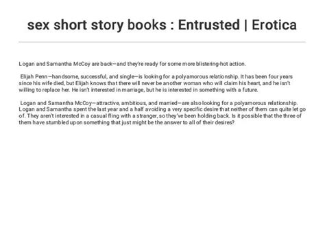 Sex Short Story Books Entrusted Erotica