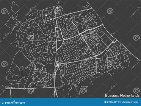 Street Roads Map of BUSSUM, NETHERLANDS Stock Vector - Illustration of ...