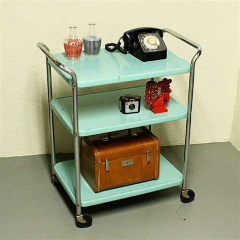 Vintage Metal Cart Serving Cart Kitchen Cart Cosco