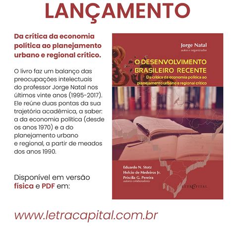 Livro O Desenvolvimento Brasileiro Recente IPPUR