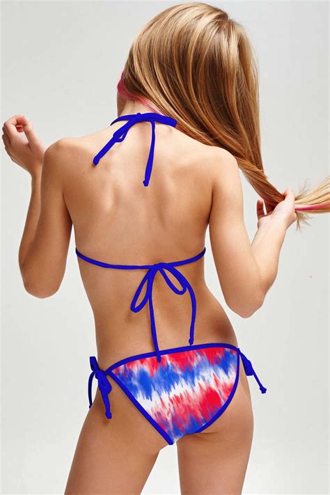 Miss Freedom Luisa Patriotic Triangle Two Piece Swim Bikini Set Girls