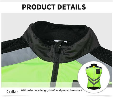 Men Hi Vis Reflective Motorcycle Vest Motorbike Waistcoat Commuter