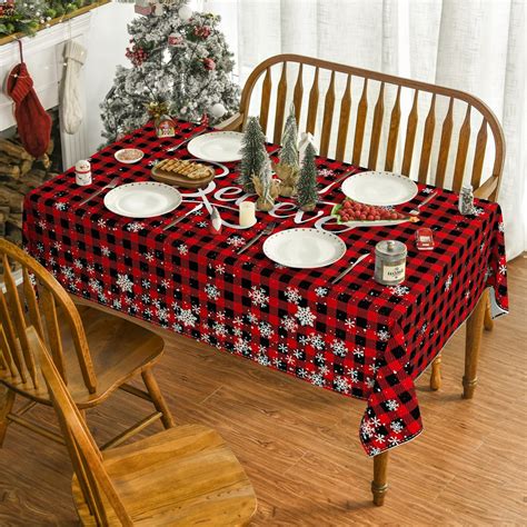 Amazon Horaldaily Christmas Tablecloth 60120 Inch Snow Blieve