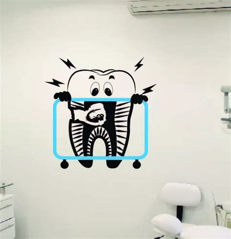 Vinilo Decorativo Consultorio Dental Dentista Muela X Cm Sticker De