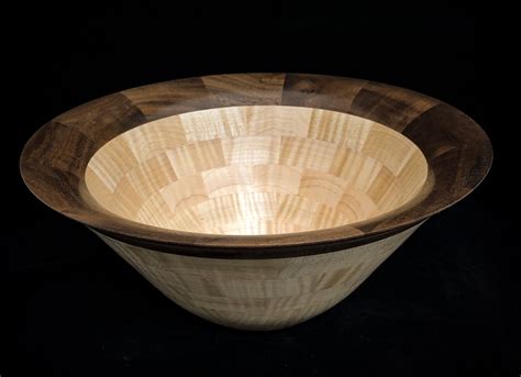 First Segmented Bowl Curly Maple And Walnut Bowl Wood Artist Wood