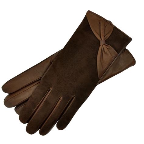 Vittoria Womens Chocolate Leather Gloves Handmade Leather Gloves