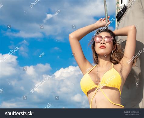 Sexy Asia Woman Wearing Yellow Bikini Stock Photo Shutterstock