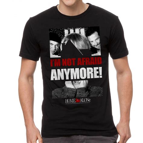 Home Alone Im Not Afraid Anymore Quote Mens Black T Shirt New Sizes S